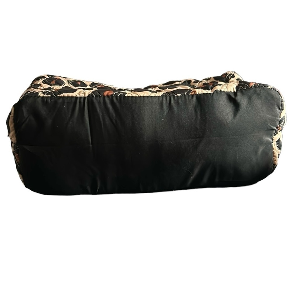 Leopard Print Quilted Tote Bag - Brown/Black - Picture 6 of 12